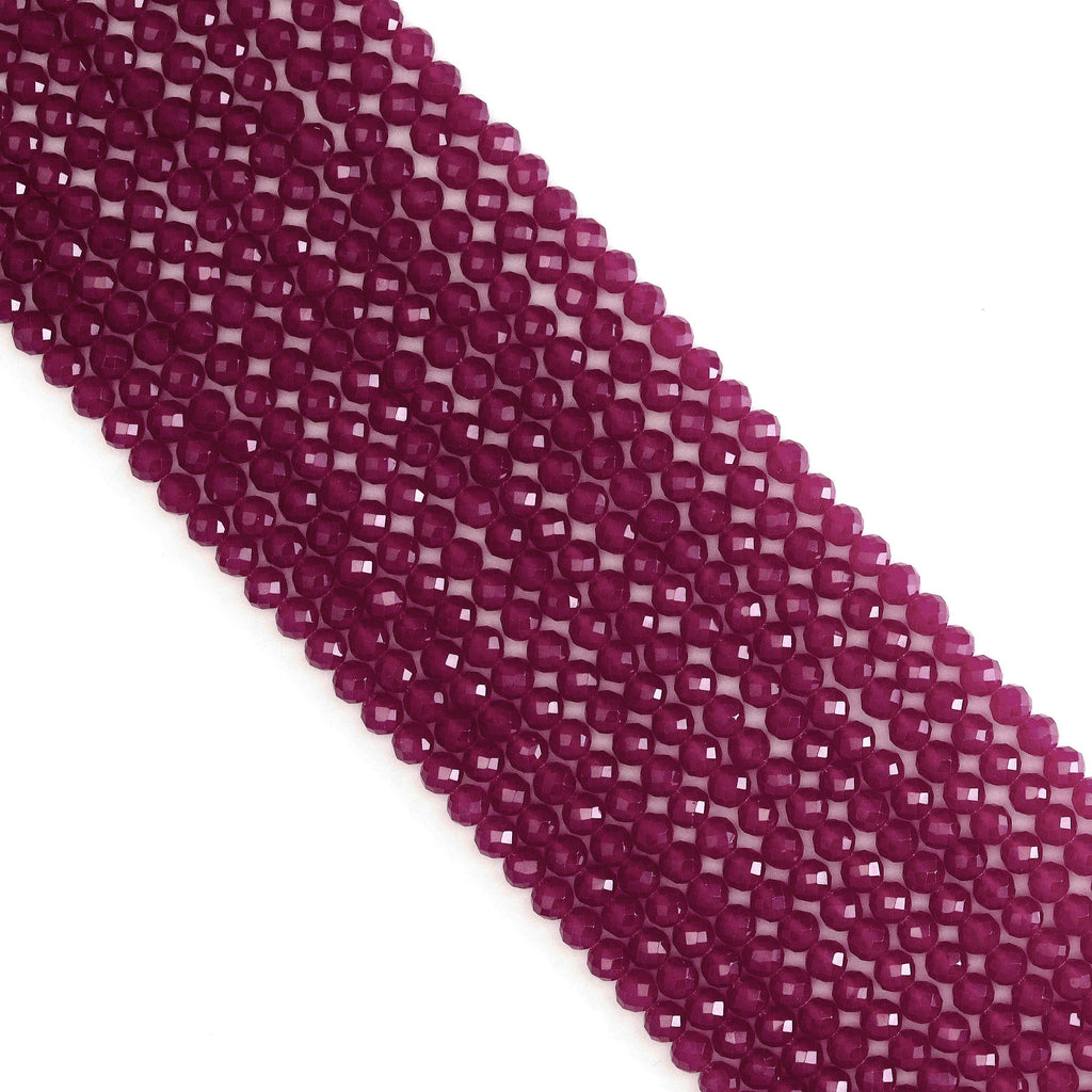 Red Corundum Round Faceted Beads, Sku#U1880
