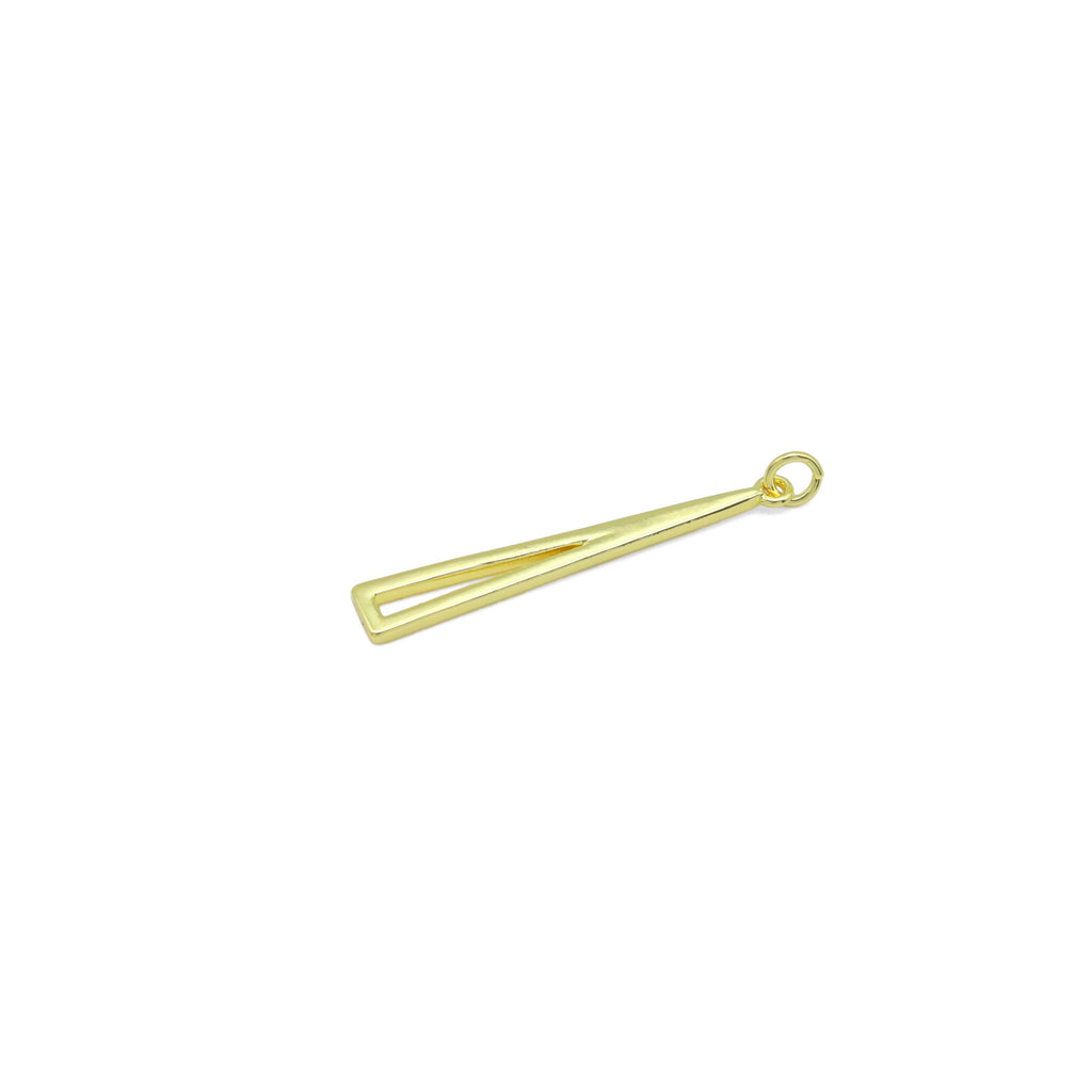 Gold Triangle Shape Charm Pendant, Sku#LK1045