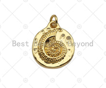 Load image into Gallery viewer, Conch Shell On Round Coin Pendant, Round Coin Conch Pendant Charm for Necklace Bracelet Making,16x19mm,sku#L360