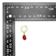 Load image into Gallery viewer, Gold Red Bean Pendant Hoop Earrings, Sku#A366
