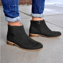 Load image into Gallery viewer, Women's Waterproof Platform Ankle Boots - Korean Style Side Zipper Low Heel Boots