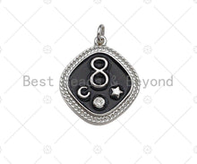 Load image into Gallery viewer, Colorful Enamel Pave Infinity Moon Star On Rhombus Pendant, Gold Enamel Rhombus Pendant, Pave Enamel Jewelry Findings,20x23mm,Sku#L440