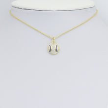 Load image into Gallery viewer, CZ Enamel baseball Charm Pendant, Sku#LK1188