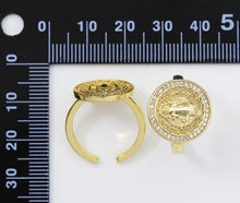 Load image into Gallery viewer, CZ Jesus Round Adjustable Ring, Sku#LD254