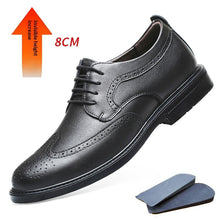 Load image into Gallery viewer, Men's Invisible Height Increasing Leather Shoes | Business Formal Elevator Shoes 6cm 8cm Lift