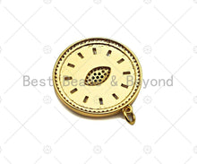 Load image into Gallery viewer, Bagutte CZ Micro Pave Evil Eye Large Pendant/Charm,Cubic Zirconia Charm, Necklace Bracelet Charm Pendant,26x28mm, Sku#L425