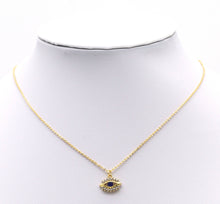 Load image into Gallery viewer, Gold Cobalt Blue CZ Evil Eye Charm, Sku#LX95