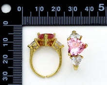 Load image into Gallery viewer, Pink Clear Crystal Heart Ring, Sku#B213