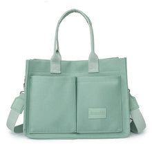 Load image into Gallery viewer, Women's Canvas Tote Bag Large Capacity Multi Pocket Shoulder Crossbody Messenger Bag