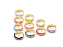 Load image into Gallery viewer, Enamel CZ Middle Line Medium Band Ring, X251