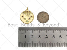 Load image into Gallery viewer, Colorful CZ Celebrition Star  Round Coin Pendant/Charm, Sku#L416