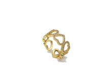 Load image into Gallery viewer, CZ String Open Hearts Ring, Sku#X220