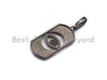 Load image into Gallery viewer, CZ Micro Pave Hollow out Evil Eye Oval Shaped Pendant/Charm, Cubic Zirconia Pendant Charm,17x33mm,sku#F911