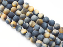 Load image into Gallery viewer, Matt Golden Blue Tiger Eye Round Smooth Beads, Sku#UA276