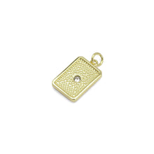 Load image into Gallery viewer, CZ Center Radical Light Rectangle Dog tag Charm, Sku#LX362