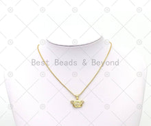 Load image into Gallery viewer, CZ Micro Pave Puppy Head Shape Pendant, 18K Gold Filled Dog Head Charm, Necklace Bracelet Charm Pendant,Sku#LK517