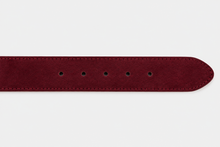 Load image into Gallery viewer, The Bari Burgundy Suede Leather Belt