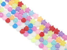 Load image into Gallery viewer, Colorful Heart and Five Point Star Resin Beads, 10mm, Sku#U1473