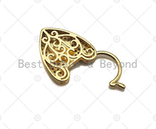 Load image into Gallery viewer, Gold Filled CZ Micro Pave Heart Shape Lock ,18K Gold Filled Heart Clasp, Necklace Bracelet Charm Pendant, 20x26mm, Sku#LK321