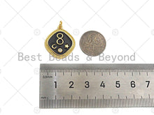 Load image into Gallery viewer, Colorful Enamel Pave Infinity Moon Star On Rhombus Pendant, Gold Enamel Rhombus Pendant, Pave Enamel Jewelry Findings,20x23mm,Sku#L437