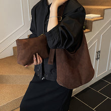 Load image into Gallery viewer, Women's Suede-Texture Bucket Shoulder Bag – Large Capacity Underarm Handbag