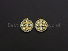 Load image into Gallery viewer, 18K Gold CZ Micro Pave Saint Bendict Benito Pendant Charm, z851