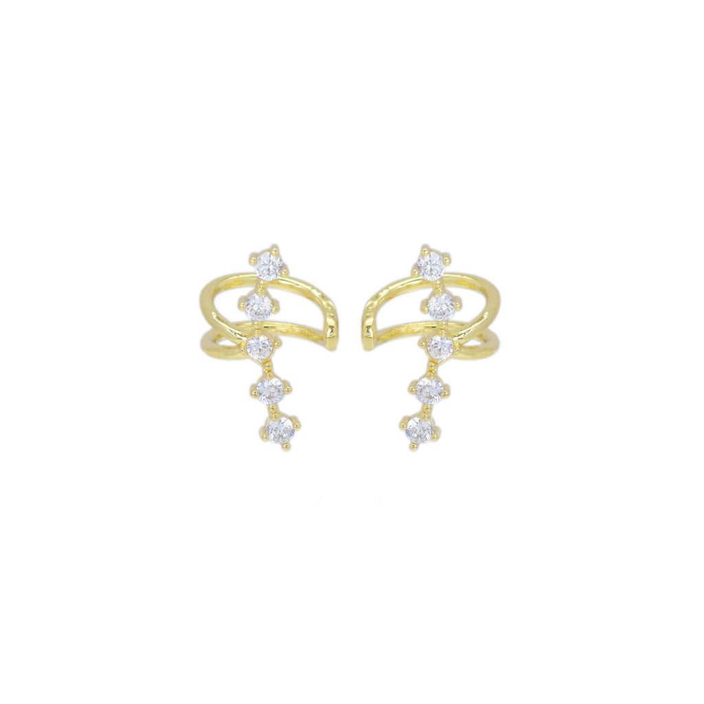 One Line CZ Click on Earring, Sku#LD556