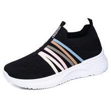 Load image into Gallery viewer, Women's Breathable Flyknit Slip-On Casual Shoes | Lightweight Mesh Striped Sneakers | Sarah Express