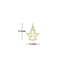 Load image into Gallery viewer, Clear CZ Gold Angel Charm Pendant,Sku#LD727