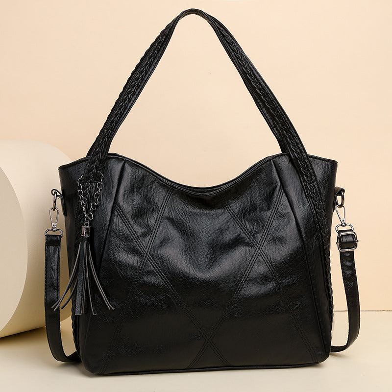 Women's PU Leather Crossbody Tote Bag – Spacious, Minimalist & Versatile