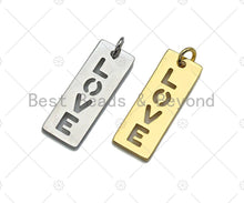 Load image into Gallery viewer, Hollow Out LOVE Bar Charm/Pendant, Gold/Silver/Rose Gold/Black Rectangle Dod Tag Pendant, DIY Valentine's Day Gift, 11x29mm, Sku#ML03
