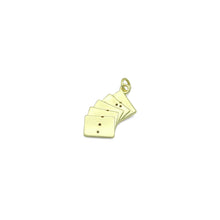 Load image into Gallery viewer, Clear CZ Gold Silver Poker Card Charm Pendant,Sku#A487