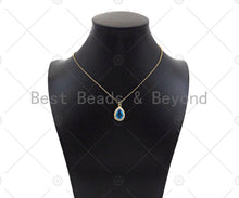 Load image into Gallery viewer, Gold Filled Big Colorful CZ Micro Pave Teardrop Shape Pendant, 18K Gold Filled Teardrop Charm, Necklace Bracelet Pendant,13x21mm,Sku#LK366