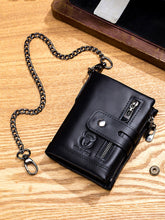 Load image into Gallery viewer, Retro Genuine Leather Bifold Wallet with Dual Zippers | Coin &amp; Card Organizer