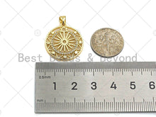 Load image into Gallery viewer, 18k Shiny Gold Filigree Star Wheel Coin Charms, Sku#LK144