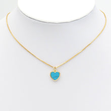 Load image into Gallery viewer, White mother of pearl Red black turquoise green Heart Charm, Sku#LX221