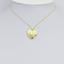 Load image into Gallery viewer, Gold Nugget Textured Heart Charm Pendant,Sku#LX855