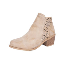 Load image into Gallery viewer, Women's Chunky Heel Pointed Toe Cutout Ankle Boots | British Style Side Zipper Booties | Sarah Express