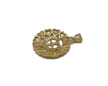 Load image into Gallery viewer, CZ Cross On Round Heart Charm, Sku#LD270