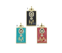 Load image into Gallery viewer, CZ Enamel Evil Eye On Rectangle Pendant, Sku#JL98