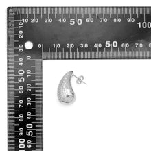 Load image into Gallery viewer, Clear CZ Silver drop Shape Earrings, Sku#A386