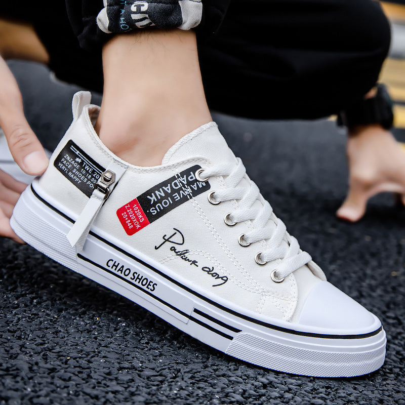 Men's Breathable Canvas Sneakers | Lace-Up Casual Shoes