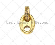 Load image into Gallery viewer, CZ Micro Pave Soda Tab Charm, Gold Silver Soda Pull-tab Earring Charm/Necklace Pendant, Micro Pave Soda Cap, 12x17mm, sku#LK220