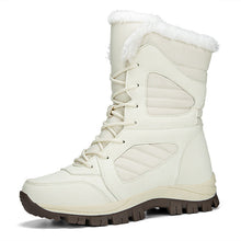 Load image into Gallery viewer, Women's Winter Snow Boots – High-Top Fleece-Lined Waterproof Lace-Up