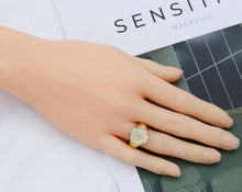 Load image into Gallery viewer, CZ Five Point Star Signet Ring, Sku#X341C