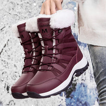 Load image into Gallery viewer, Women's Warm Mid-Calf Fleece-Lined Snow Boots | Lace-Up Winter Shoes