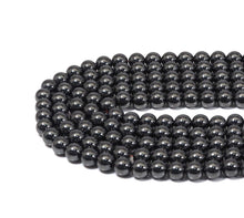 Load image into Gallery viewer, Genuine Magnetic Dark Gray Hematite Round Smooth Beads, 4mm/6mm/8mm, Sku#S152