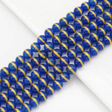 Load image into Gallery viewer, Blue Agate with Golden Line Beads, Sku#U1746C