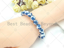 Load image into Gallery viewer, Natural Blue White Tibetan Agate Stretchy Bracelet