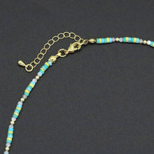Load image into Gallery viewer, 2mm Yellow Blue white Gemstone necklace, EF570
